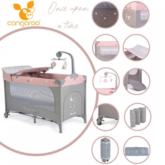 Cangaroo Παρκοκρέβατο Once Upon a Time L3 Pink 3800146248437