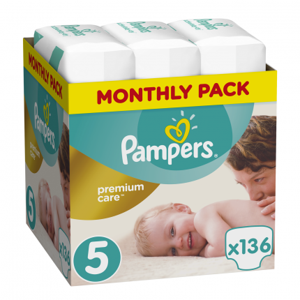 Πάνες Pampers Premium Care Monthly Pack Νο.5 (11-16kg) 136 πάνες - 27030