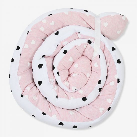 Πολυχρηστικό Μαξιλάρι – Snuggly Snake Cotton Pink Hearts - Minene