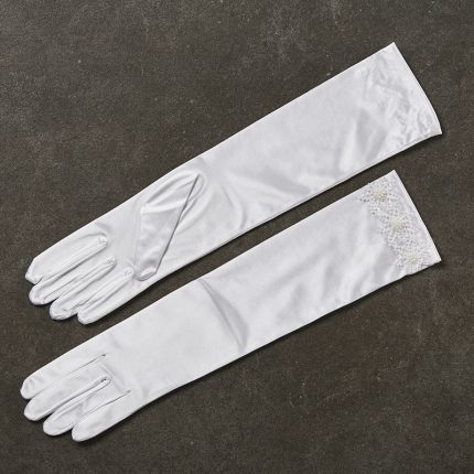 Νυφικά Γάντια σε Λευκό Χρώμα 9039-14