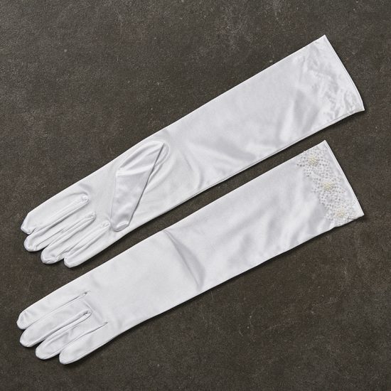 Νυφικά Γάντια σε Λευκό Χρώμα 9039-14