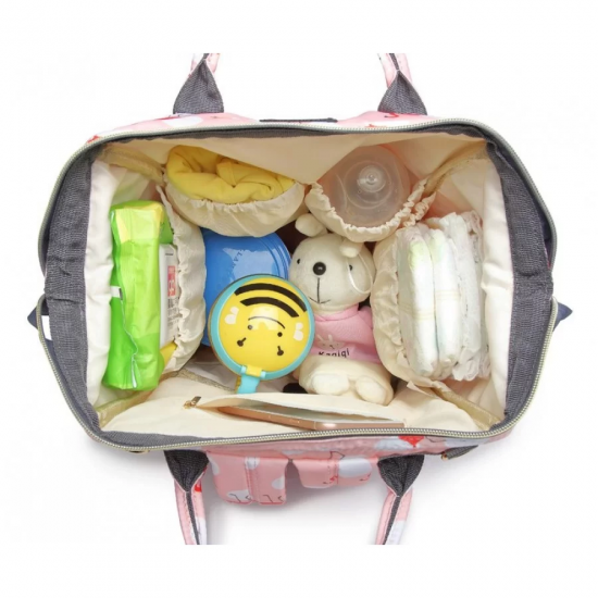 Τσάντα Πλάτης Μωρού LEQUEEN Ροζ με Φλαμίνγκο B-242 Fiko