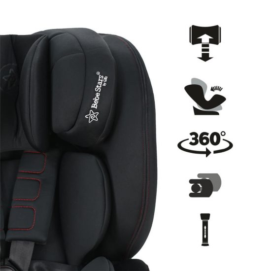 Κάθισμα Αυτοκινήτου Megan Isofix i-Size 360° 0-22kg Black 926-188#