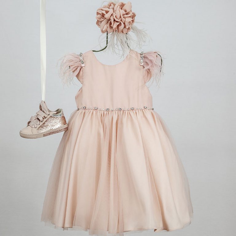 Βαπτιστικό φορεματάκι για κορίτσι Old Pink Kiki 9311, Bambolino