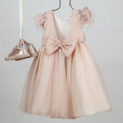 Βαπτιστικό φορεματάκι για κορίτσι Old Pink Kiki 9311, Bambolino