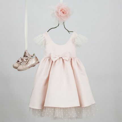 Βαπτιστικό φορεματάκι για κορίτσι Ροζ Aimiliani 9317, Bambolino