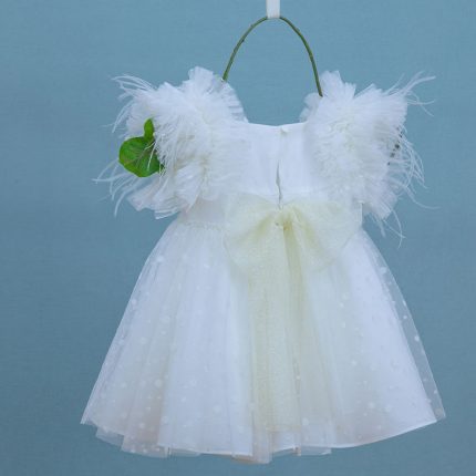 Βαπτιστικό φορεματάκι για κορίτσι Εκρού Poliniki 9332, Bambolino