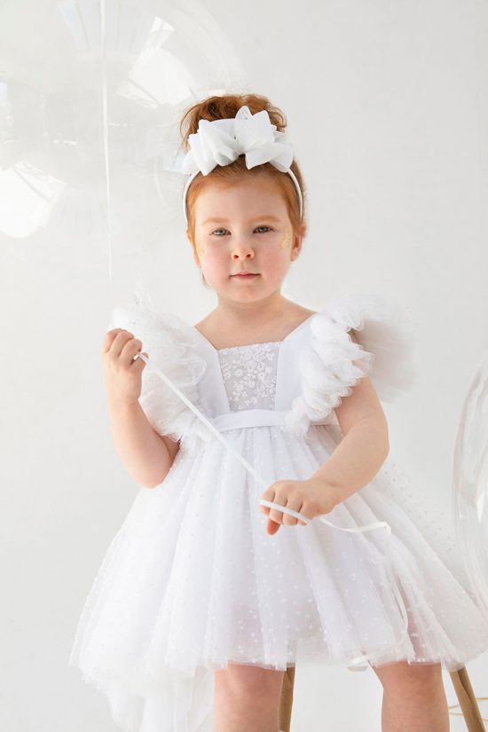 Βαπτιστικό φορεματάκι για κορίτσι Λευκό Marilyn 9333, Bambolino