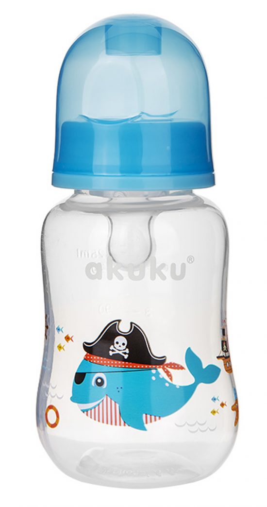 Μπιμπερό με θηλή σιλικόνης Blue Pirate - Akuku
