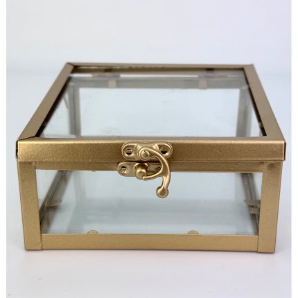 Γυάλινο Κουτί με Χρυσό Περίγραμμα 12cm | Μ107