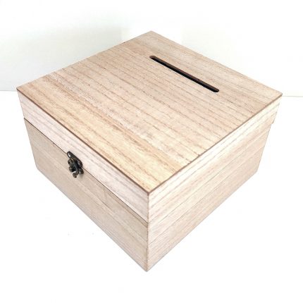 Ξύλινο Κουτί Ευχών σε Φυσικό Χρώμα (20x20x12cm) | Η12Μ