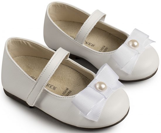 Babywalker Βαπτιστικό Παπουτσάκι Περπατήματος για Κορίτσι Γοβάκι Μονή Μπαρέτα με Φιόγκο BS3500 Λευκό