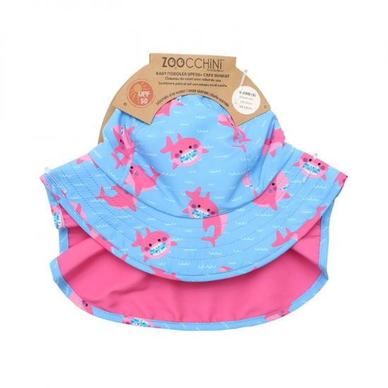 Cape Sunhat UPF50 Pink Shark - Zoocchini