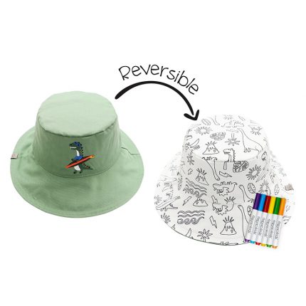 DIY Paint Καπέλο UPF 50+ – Dino Πράσινο - FlapJackKids