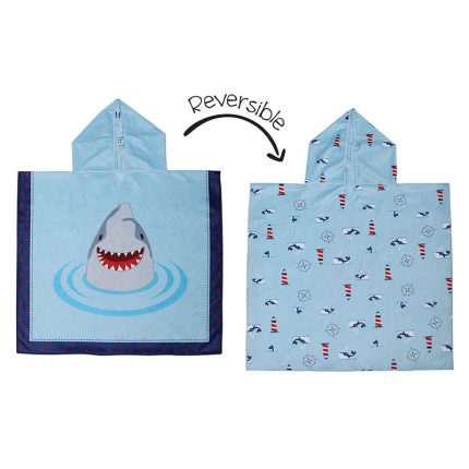 Πόντσο Διπλής Όψης UPF50+ Shark/Nautical - FlapJackKids