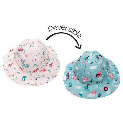 Καπέλο Διπλής Όψης UPF 50+ Pink Zoo Ροζ/Γαλάζιο - FlapJackKids