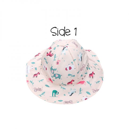 Καπέλο Διπλής Όψης UPF 50+ Pink Zoo Ροζ/Γαλάζιο - FlapJackKids