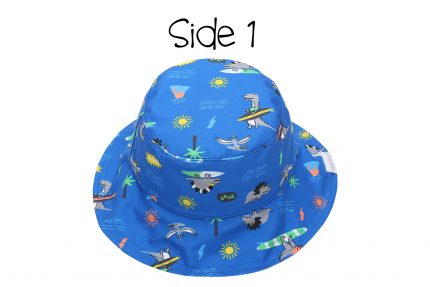 Καπέλο Διπλής Όψης UPF 50+ – Dino Μπλε/Γκρι - FlapJackKids