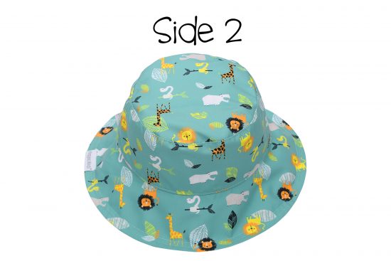 Καπέλο Διπλής Όψης UPF 50+ – Grey Zoo Γκρι/Γαλάζιο - FlapJackKids