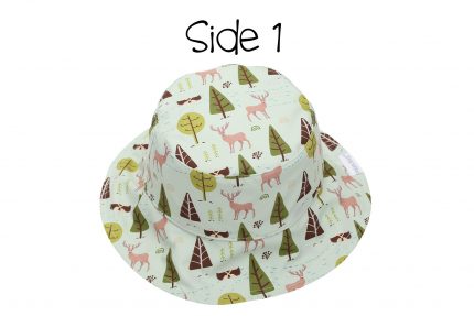 Καπέλο Διπλής Όψης UPF 50+ – Moose/Cottage Γκρι/Ροζ - FlapJackKids