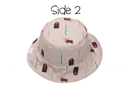Καπέλο Διπλής Όψης UPF 50+ – Moose/Cottage Γκρι/Ροζ - FlapJackKids