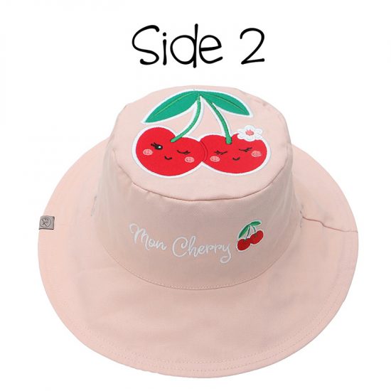 Καπέλο Διπλής Όψης UPF 50+ Cat/Cherry (Cotton) Ροζ/Μπλε - FlapJackKids