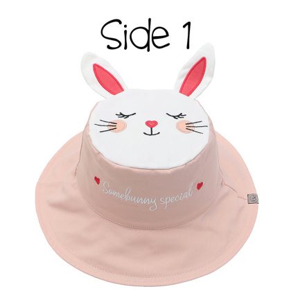 Καπέλο Διπλής Όψης UPF 50+ Bunny/Deer (Cotton) Ροζ - FlapJackKids