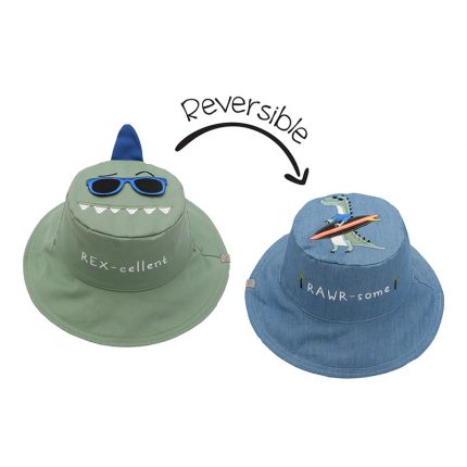 Καπέλο Διπλής Όψης UPF 50+ Dino/Surf (Cotton) - FlapJackKids