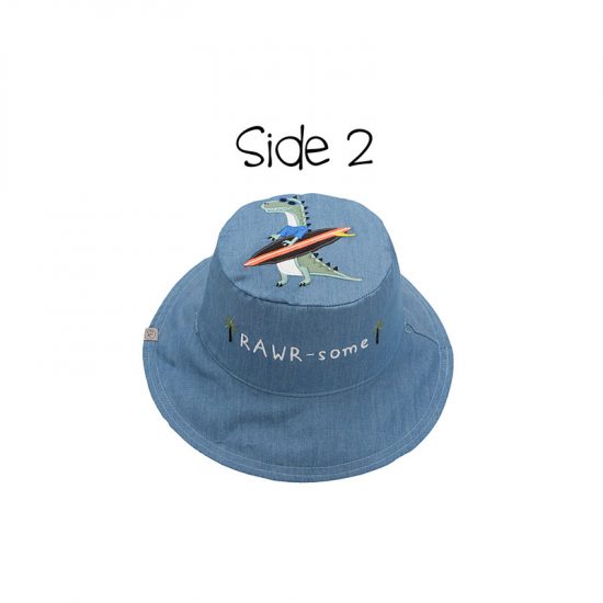 Καπέλο Διπλής Όψης UPF 50+ Dino/Surf (Cotton) - FlapJackKids