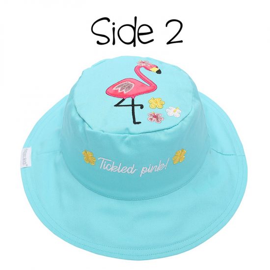 Καπέλο Διπλής Όψης UPF 50+ – Φλαμίνγκο/Ανανάς (Cotton) Ροζ/Γαλάζιο  - FlapJackKids