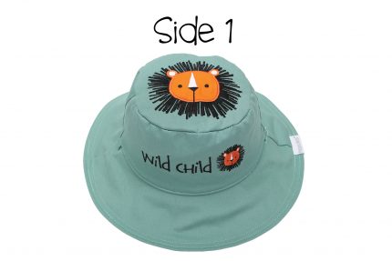 Καπέλο Διπλής Όψης UPF 50+ – Λιονταράκι (Cotton) Γαλάζιο/Ροζ  - FlapJackKids