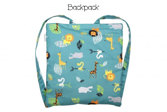 Πετσέτα Παραλίας Backpack – Green Zoo Πράσινο - FlapJackKids