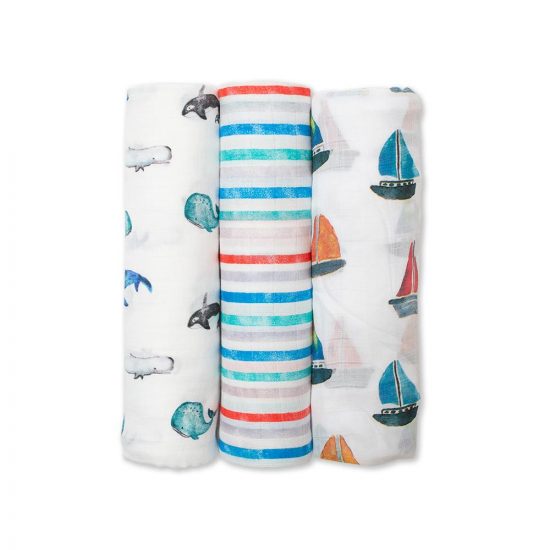 3 Μουσελίνες Bamboo – Out At Sea Swaddling Blankets (120x120cm) - Lulujo