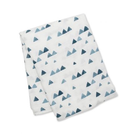 Μουσελίνα Bamboo – Navy Triangles Swaddling Blanket (120x120cm) - Lulujo