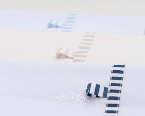 Λαδόπανο σετ για αγόρι Λευκό Μπλέ Lucky Stripe, 1500 ΛΜ Lina Baby