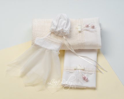 Λαδόπανο σετ για κορίτσι Ιβουάρ Vintage Pinky, 1507 ΙΒ Lina Baby