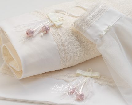 Λαδόπανο σετ για κορίτσι Ιβουάρ Vintage Pinky, 1507 ΙΒ Lina Baby
