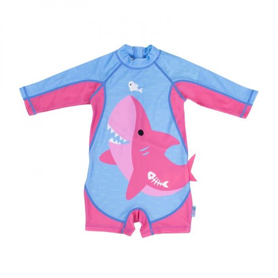 Surf Suit UPF50 Pink Shark - Zoocchini