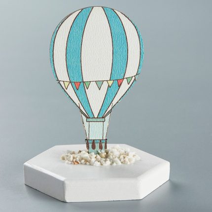 Βραχάκι Αερόστατο Ξύλινο για Μπομπονιέρα 8cm - Κ203