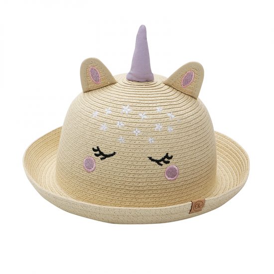 Ψάθινο Καπέλο UPF 50+ – Unicorn - FlapJackKids