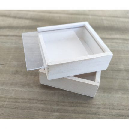 Ντεκαπέ Ξύλινο Τετράγωνο Κουτί με Plexiglass Καπάκι | Β56Λ (2,5cmx7cm)