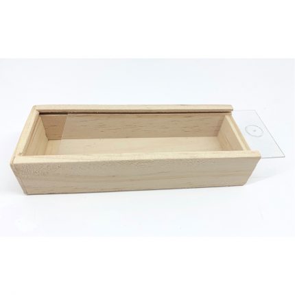 Ξύλινο Μακρόστενο Κουτί με Plexiglass Καπάκι | Β57