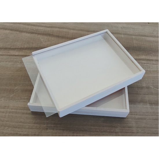 Ξύλινο Κουτί με Plexiglass Καπάκι 18Χ14CM | Β59Λ Λευκό