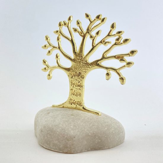 Βότσαλο με Χρυσό Δέντρο Ζωής με Ευχές | ΒΑ32