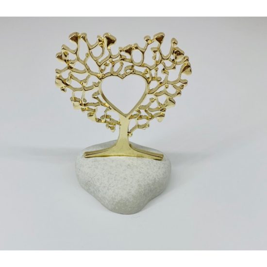 Βότσαλο με Καρδιά σε Χρυσό Δέντρο Ζωής | ΒΑ40