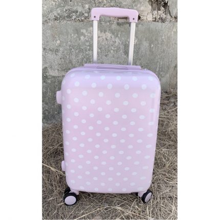 Βαλίτσα Trolley Ροζ με Λευκό Πουά ( 50x35) | ΒΑΛ2