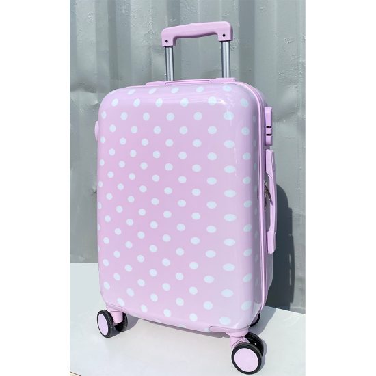 Βαλίτσα Trolley Ροζ με Λευκό Πουά ( 50x35) | ΒΑΛ2