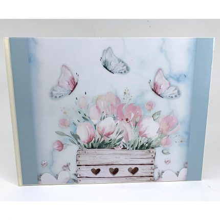 Βιβλίο Ευχών Ιβουάρ με Πεταλούδα και λουλούδια 20,5 x 27.5cm | ΒΕΑ101