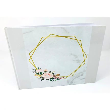 Βιβλίο Ευχών Διαμάντι με Λουλούδια σε Λευκό  | 20,5 x 27,5cm | ΒΕΑ12