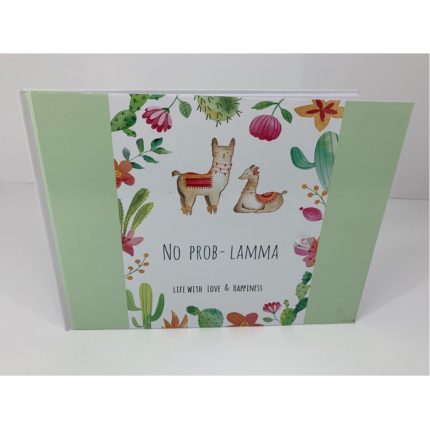 Βιβλίο Ευχών σε Λευκό με Θέμα No Prob Lama | 20,5 x 27,5cm | ΒΕΑ14